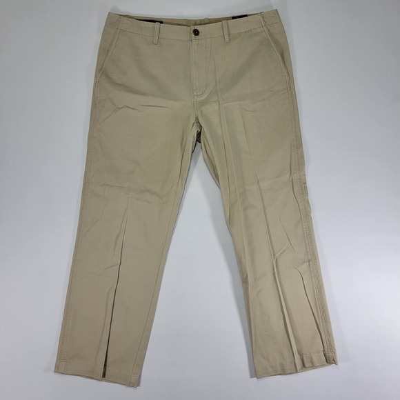 Perry Ellis Other - Perry Ellis Men's Khaki Pants Flat Front Beige Cotton Twill Size 38 x 32‎ NEW